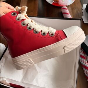 Red High-Top Sneakers